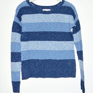 American Eagle Blue Striped Crewneck Sweater - XS